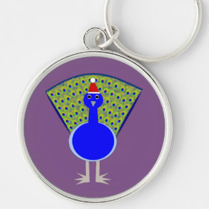 Funny Christmas Peacock Keychain