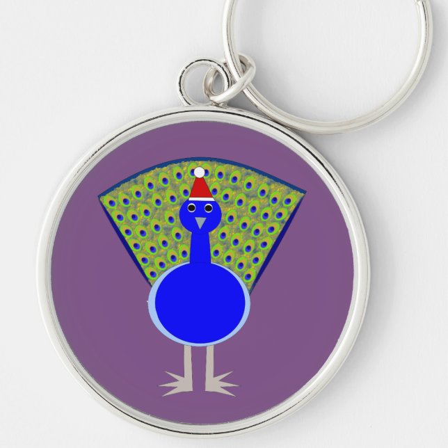 Funny Christmas Peacock Keychain (Front)