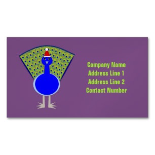 Funny Christmas Peacock Personalized Magnetic Business Card