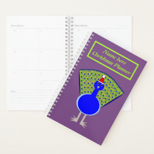 Funny Christmas Peacock Personalized Planner