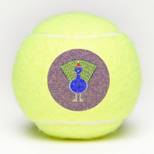 Funny Christmas Peacock Tennis Balls