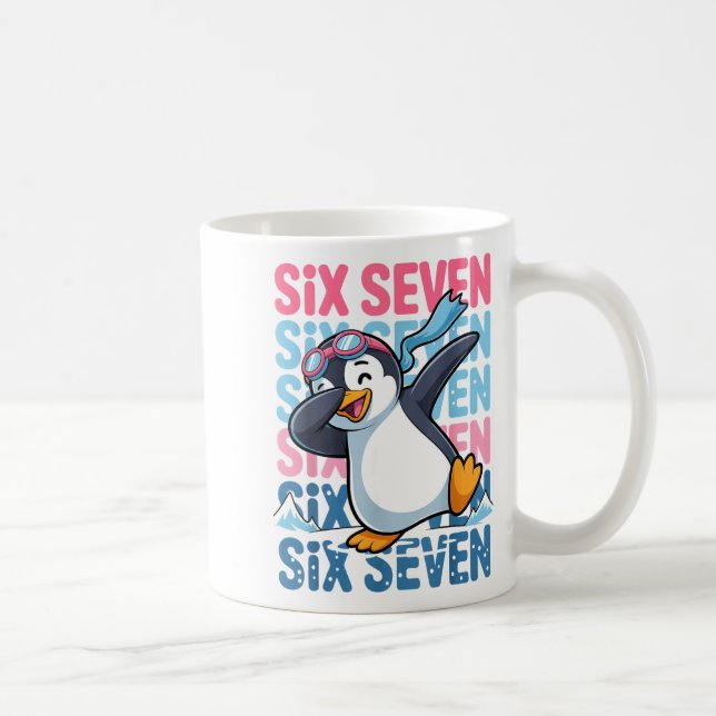 Funny Christmas Penguin Dabbing Xmas Dab Six Seven Coffee Mug (Right)