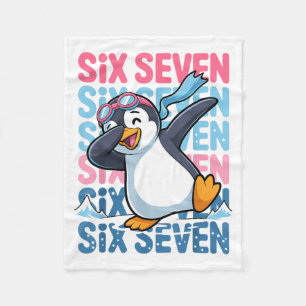 Funny Christmas Penguin Dabbing Xmas Dab Six Seven Fleece Blanket