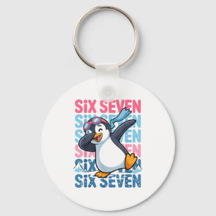 Funny Christmas Penguin Dabbing Xmas Dab Six Seven Keychain