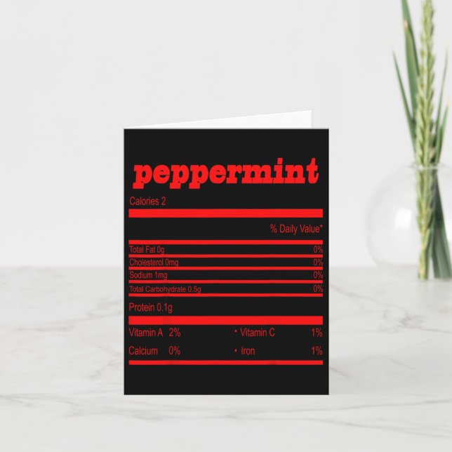 Funny Christmas Peppermint Nutrition  Card (Front)
