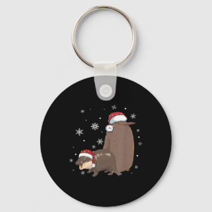 Funny Christmas Pesto & Moo Deng Friendship Pe Keychain
