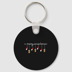 Funny Christmas Pharmacy Phrase Merry Scriptsmas C Keychain