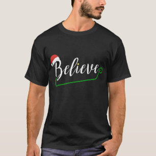Funny Christmas Polar Express Believe Pyjamas Sant T-Shirt