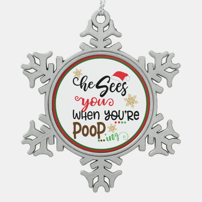 Funny Christmas poop Holiday ornament (Front)
