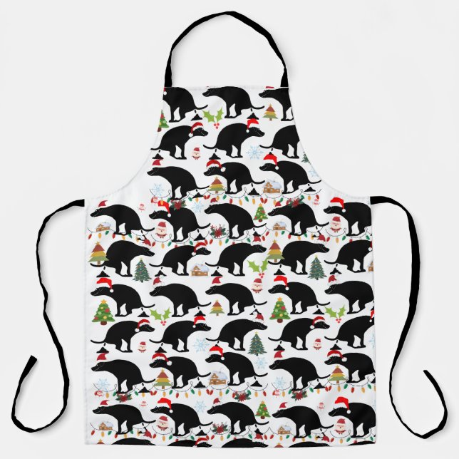 Funny Christmas Pooping Dog Pattern Apron (Front)