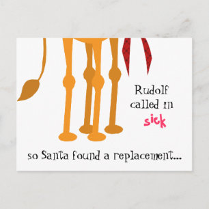 Funny Christmas Postcard - Camel in Reindeer Suit