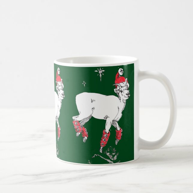 Funny Christmas Prancing Dall Sheep Ram Cup (Right)