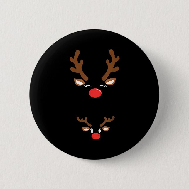 Funny Christmas Pregnancy Reindeer Pregnancy Annou 2 Inch Round Button (Front)