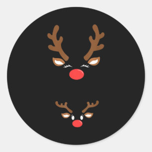 Funny Christmas Pregnancy Reindeer Pregnancy Annou Classic Round Sticker