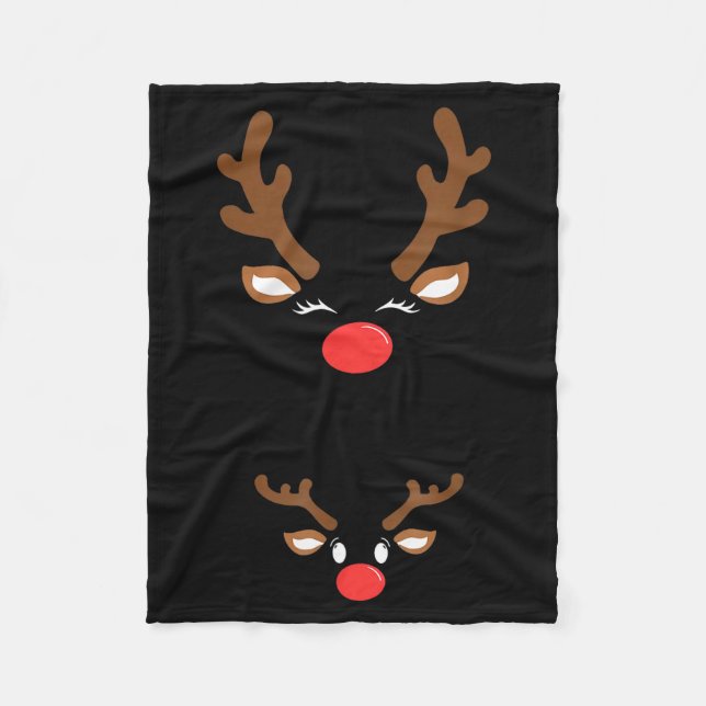 Funny Christmas Pregnancy Reindeer Pregnancy Annou Fleece Blanket (Front)