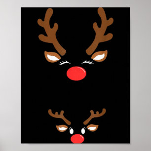 Funny Christmas Pregnancy Reindeer Pregnancy Annou Poster