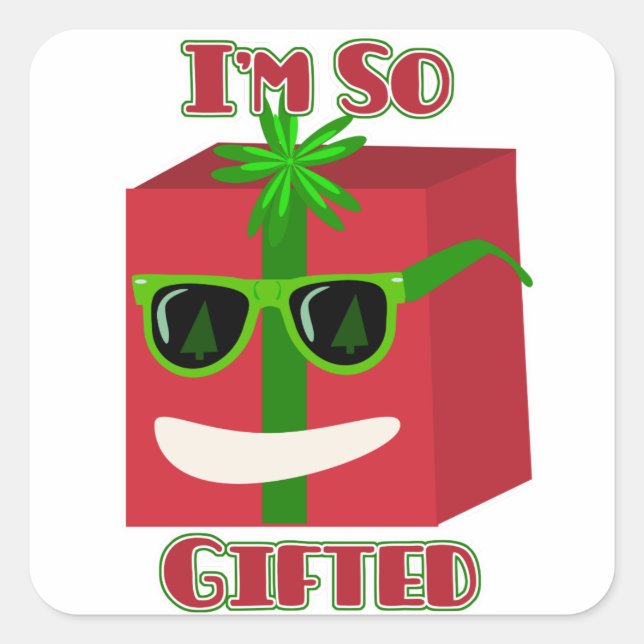 Funny Christmas Present Epic Gift Slogan Fun Square Sticker (Front)