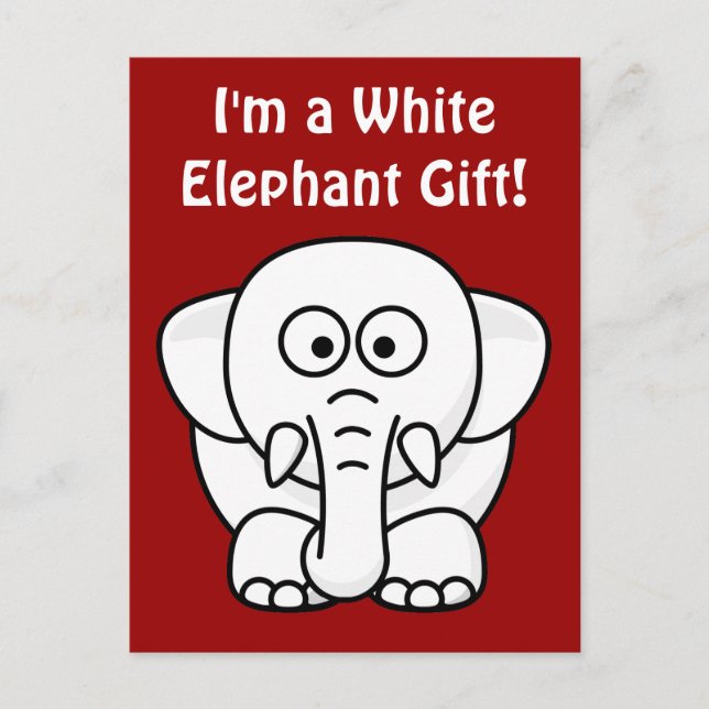 Funny Christmas Present: Real White Elephant Gift! Holiday Postcard (Front)
