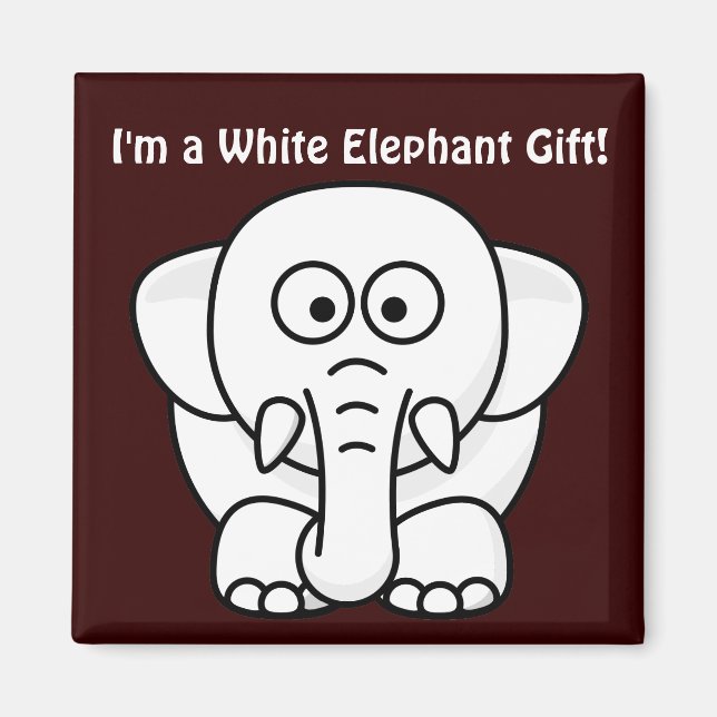 Funny Christmas Present: Real White Elephant Gift! Magnet (Front)