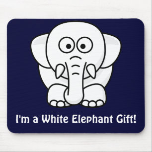 Funny Christmas Present: Real White Elephant Gift! Mouse Pad