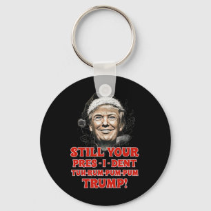 Funny Christmas President Trump Pyjamas Ugly Chris Keychain