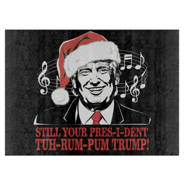 Funny Christmas President Trump Pyjamas Ugly Xmas Cutting Board (Front)