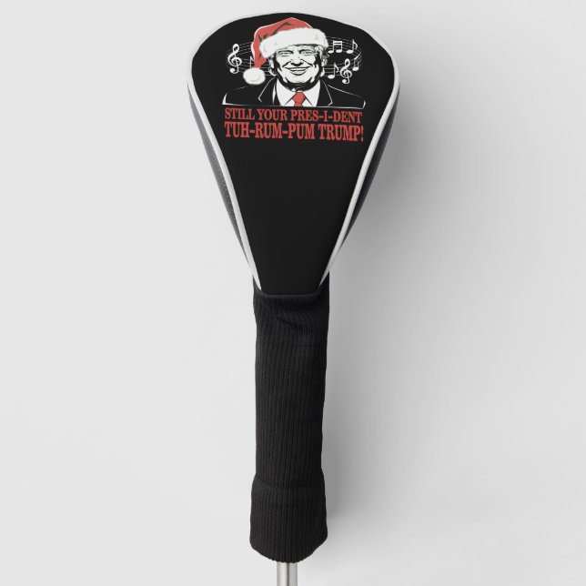 Funny Christmas President Trump Pyjamas Ugly Xmas Golf Head Cover (Front)