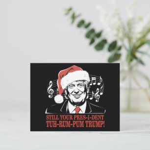 Funny Christmas President Trump Pyjamas Ugly Xmas Holiday Postcard