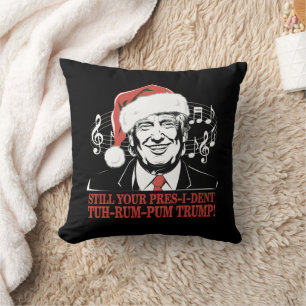 Funny Christmas President Trump Pyjamas Ugly Xmas Throw Pillow