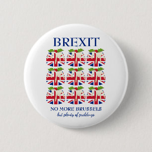 Funny   Christmas Pudding   UNION JACK   BREXIT 2 Inch Round Button