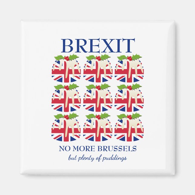 Funny | Christmas Pudding | UNION JACK | BREXIT Magnet (Front)