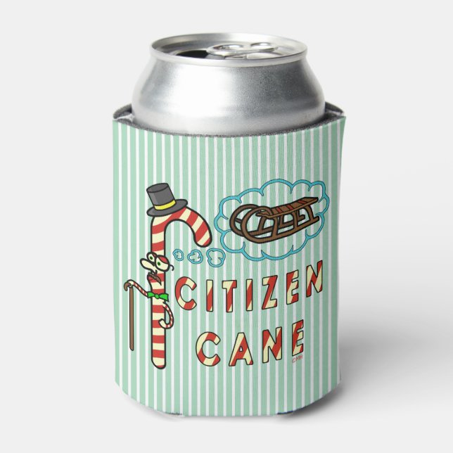 Funny Christmas Pun Citizen Cane Humour Holiday Can Cooler (Can Front)