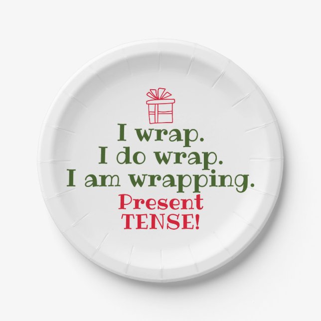 Funny Christmas Pun | Cute Holiday Grammar Paper Plate (Front)