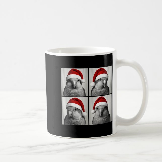 Funny Christmas Quaker Parrot Santa Photo Booth  Coffee Mug (Right)