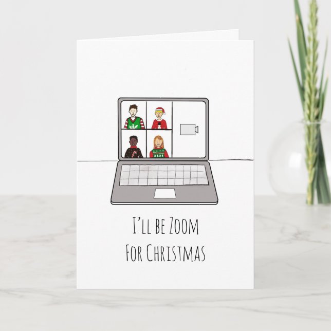 Funny Christmas Quarantine Social Distancing Card (Front)
