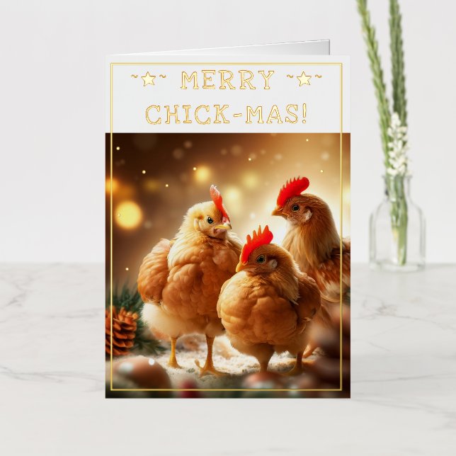 Funny Christmas Quote Cute Fun Chicks Photography Foil Greeting Card (Flower)