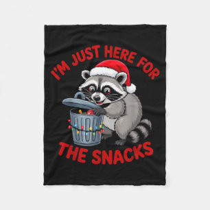 Funny Christmas Raccoon Shirt I'm Just Here For Th Fleece Blanket