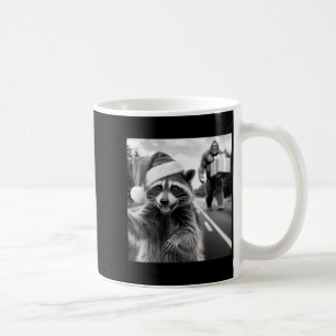 Funny Christmas Raccoon Shirt Raccoon Selfie With  Coffee Mug