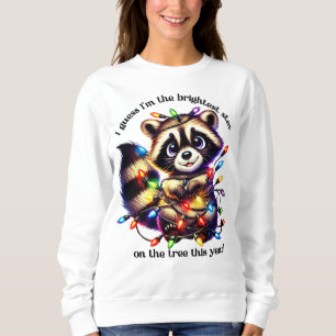 Funny Christmas raccoon shirt with colourful light