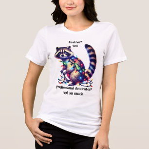 Funny Christmas raccoon tee