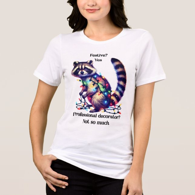 Funny Christmas raccoon tee (Front)