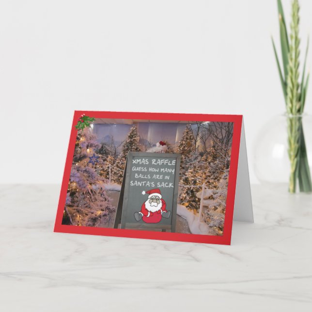 Funny Christmas raffle Holiday Card (Front)