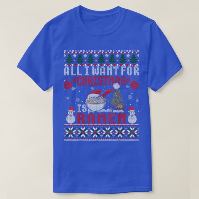 Funny Christmas Ramen Ugly Xmas Sweater  (Design Front)