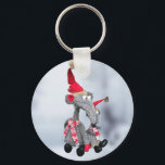 Funny Christmas Rats Keychain<br><div class="desc">This keychain,  zip pull,  features two cute soft toy rats wearing Santa hats,  and Christmas scarves. Perfect as a gift or stocking filler.</div>