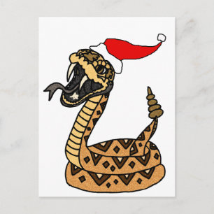 Funny Christmas Rattlesnake Holiday Postcard