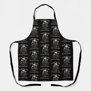 Funny Christmas Raven I’m Fine Burnout Sarcastic Apron
