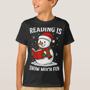 Funny Christmas Reading Is Snow Much Snowman Book  T-Shirt