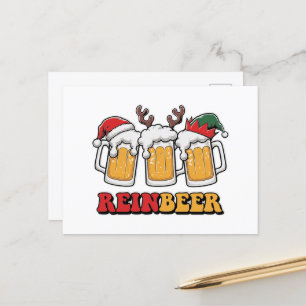 Funny Christmas reinbeer Holiday Postcard
