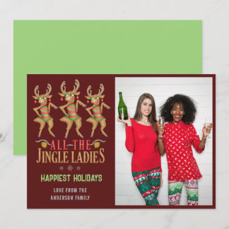 Funny Christmas Reindeer All the Jingle Ladies Holiday Card