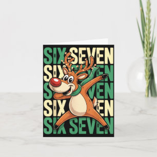 Funny Christmas Reindeer Dabbing Xmas Dab Six Seve Card